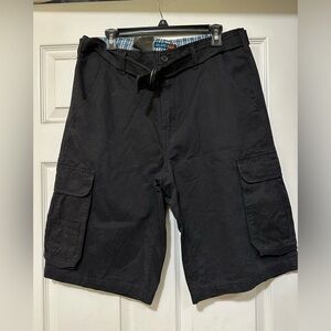 Black cargo shorts
